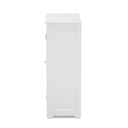 Baxton Studio Bauer Modern and Contemporary White Finished Wood 4-Drawer Bathroom Storage Cabinet 182-11334-Zoro